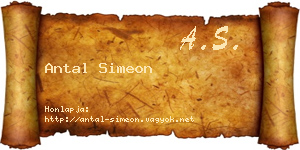 Antal Simeon névjegykártya